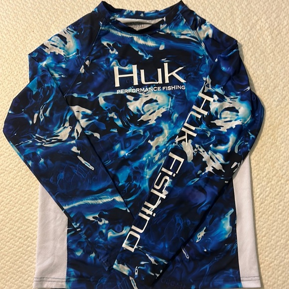 Huk Swim Huk Performance Fishing Long Sleeve Youth Large Shirt Worn